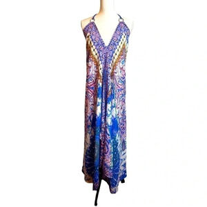 WOMENS Maxi High-low Halter Handkerchief‎ Long Dress